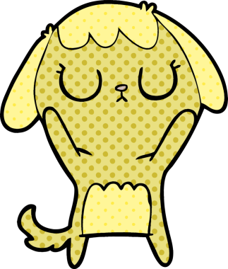 Bir insan tarafından çizilmiş şirin bir çizgi film köpeği.