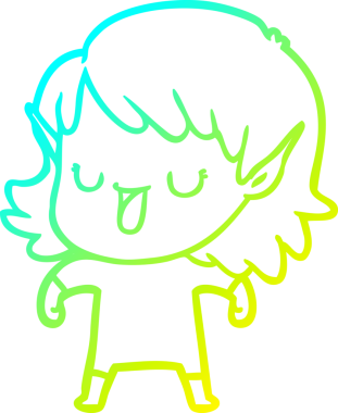 Bir insan tarafından çizilmiş soğuk gradyan çizgi çizimi.