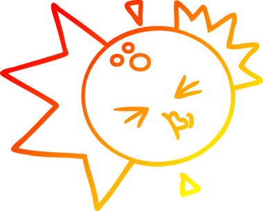 Bir insan tarafından çizilmiş bir bowling topunun sıcak çizgi çizimi