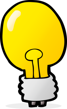 bir insan tarafından çizilmiş karikatür elektrik ampulü