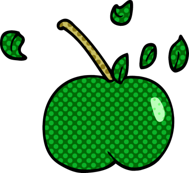 Bir insan tarafından çizilmiş sulu elma karalaması