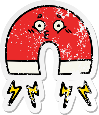 Bir insan tarafından çizilmiş şirin bir karikatür mıknatısı.