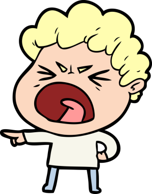 Bir insan tarafından çizilmiş öfkeli bir adam.