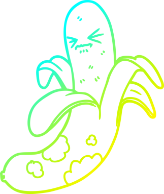 Bir insan tarafından çizilmiş çürümüş bir muzun soğuk gradyan çizimi