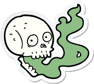 Bir insan tarafından çizilmiş bir karikatür çıkartması.