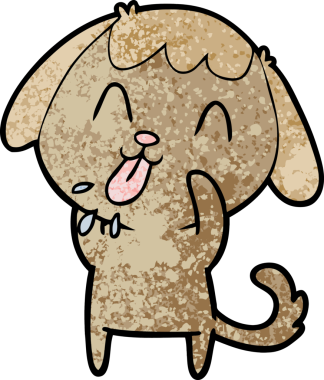 Bir insan tarafından çizilmiş kaba köpek çizgi filmi.