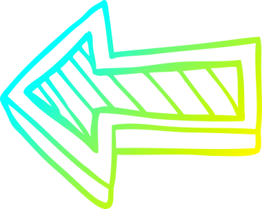 Bir insan tarafından çizilmiş bir çizgi filmin soğuk eğimli çizimi.