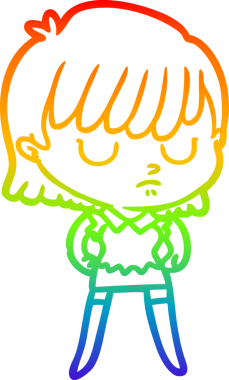 gökkuşağı gradyan çizimi bir insan tarafından çizilmiş bir karikatür kadın