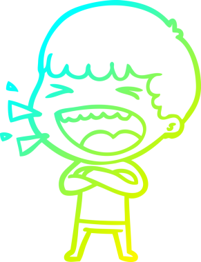 Bir insan tarafından çizilmiş gülen adamın soğuk çizgi çizimi.