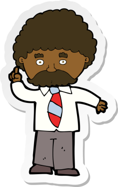 Bir insan tarafından çizilmiş bir çizgi film öğretmeninin çıkartması.