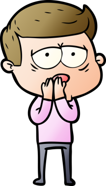 Bir insan tarafından çizilmiş yorgun bir adam.