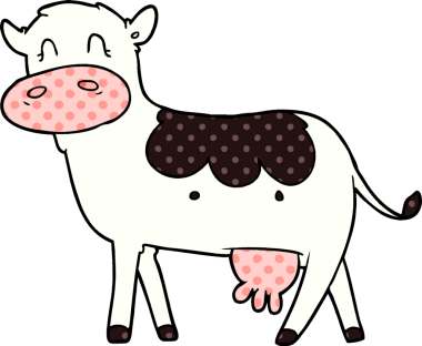 bir insan tarafından çizilmiş mandıra ineği.