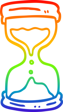 gökkuşağı gradyan çizgisi bir insan tarafından çizilmiş bir çizgi film kum saati