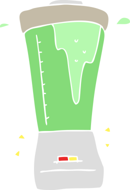 Bir insan tarafından çizilen karıştırıcının düz renk çizimi