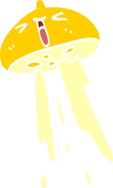 Bir insan tarafından çizilmiş limon fışkırtan karikatür.