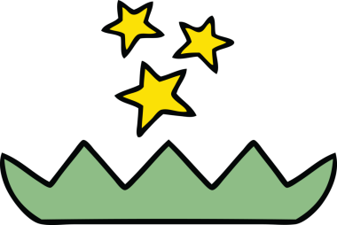 Bir insan tarafından çizilmiş sihirli nilüfer çiçeğinin sevimli karikatürü.