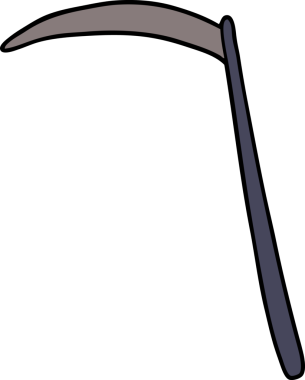 bir insan tarafından çizilmiş karikatür tırpanı