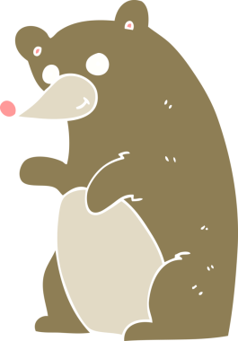 Bir insan tarafından çizilmiş ayının düz renk çizimi