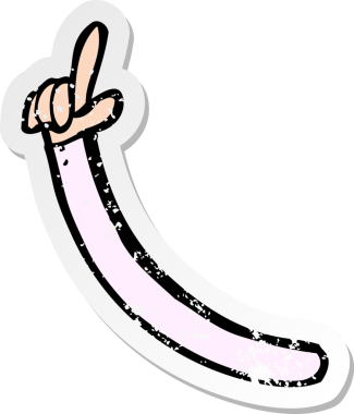 Bir insan tarafından çizilmiş bir çizgi filmin gerilimli çıkartması.