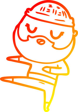 Bir insan tarafından çizilmiş sakallı bir adamın sıcak çizgi çizimi.