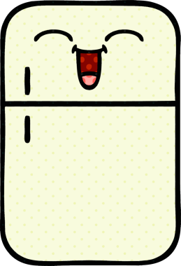 Bir insan tarafından çizilmiş buzdolabı karikatürü.