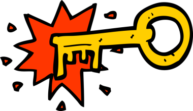 bir insan tarafından çizilmiş eski bir çizgi film anahtarı