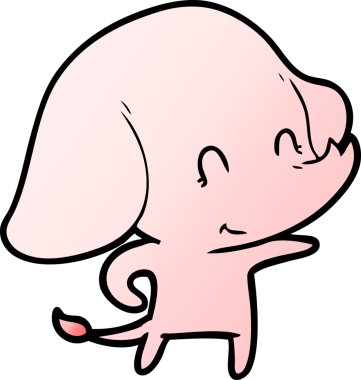 Bir insan tarafından çizilmiş şirin bir fil.