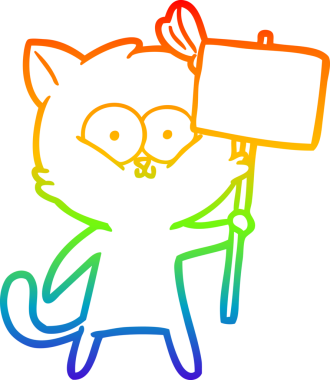 gökkuşağı gradyanı çizimi bir insan tarafından çizilmiş çizgi film kedisi