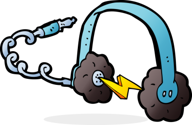 bir insan tarafından çizilmiş çizgi film kulaklıkları