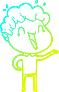 Bir insan tarafından çizilmiş mutlu bir adamın soğuk çizgi çizimi.