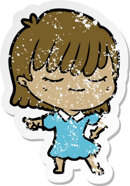 Bir insan tarafından çizilmiş karikatür bir kadının sıkıntılı çıkartması.