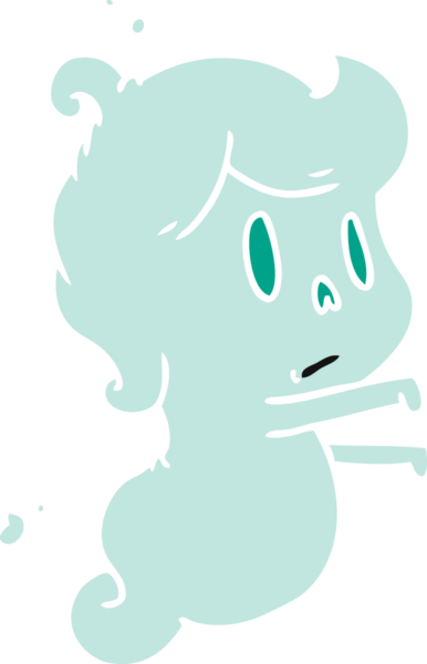 Bir insan tarafından çizilmiş sevimli bir kawai hayaletinin karikatür çizimi