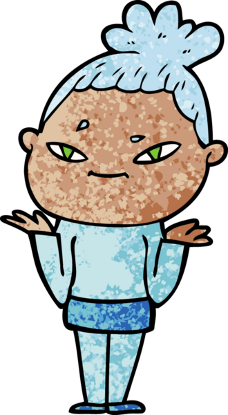 Bir insan tarafından çizilmiş karikatür kadın.