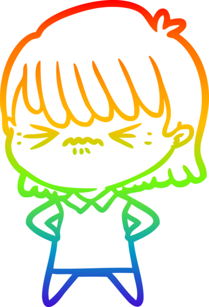 gökkuşağı gradyan çizimi bir insan tarafından çizilmiş bir çizgi film kızı