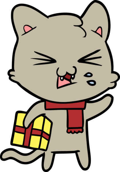 Bir insan tarafından çizilmiş kedi tıslaması.