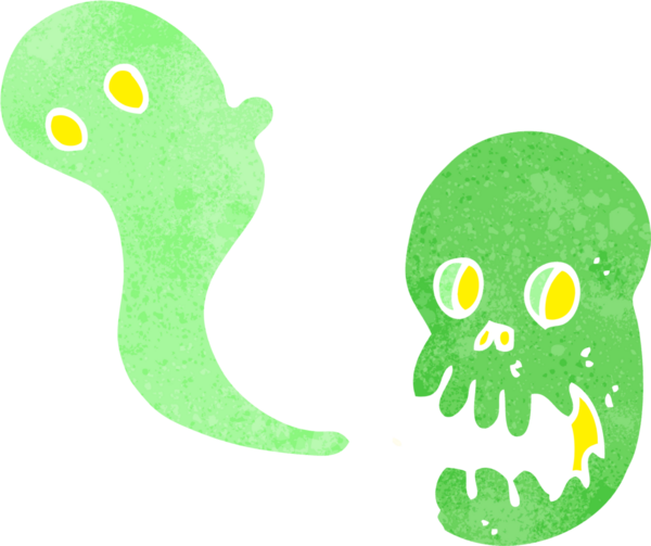 Bir insan tarafından çizilmiş ürkütücü bir kafatası.