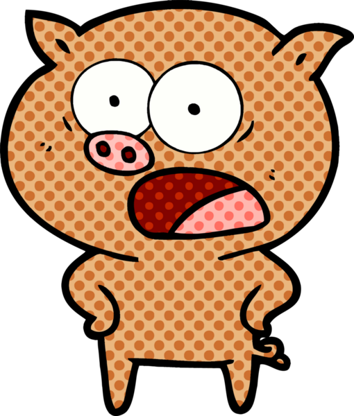 Bir insan tarafından çizilmiş domuz bağırması.