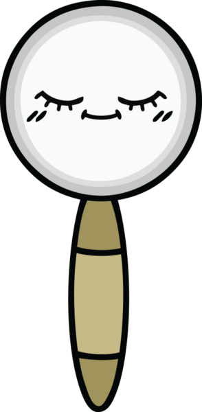 Bir insan tarafından çizilmiş bir büyüteç karikatürü.