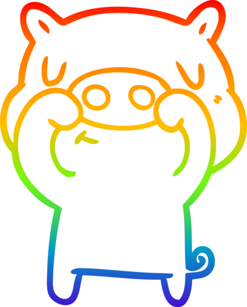 gökkuşağı gradyan çizgi çizimi bir insan tarafından çizilmiş içerikli domuz