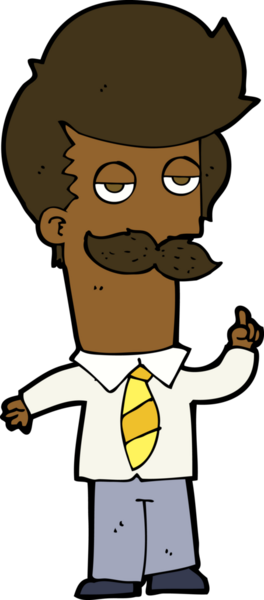 Bir insan tarafından çizilmiş bıyıklı çizgi film adamı.