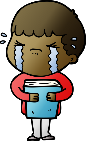 Bir insan tarafından çizilmiş ağlayan çizgi film adamı.