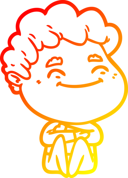 Bir insan tarafından çizilmiş, karikatür dostu bir adamın sıcak çizgi çizimi