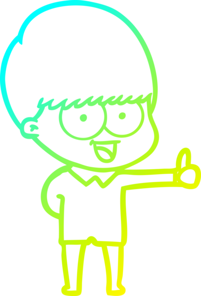 Bir insan tarafından çizilmiş mutlu çizgi film çocuğu çizimi.