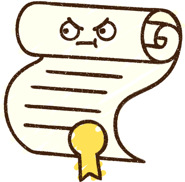 Bir insan tarafından çizilmiş Sertifika Tebeşiri