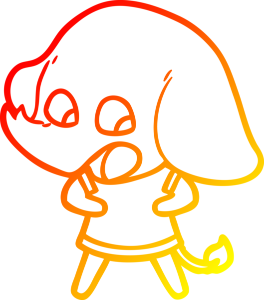 Bir insan tarafından çizilmiş şirin bir fil çizimi.