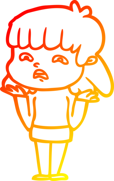 İnsan tarafından çizilmiş endişeli bir karikatür çizimi.