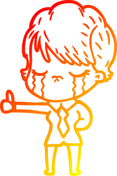 Bir insan tarafından çizilmiş, ağlayan bir çizgi kadın çizimi.