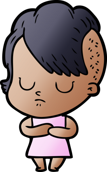 Bir insan tarafından çizilmiş karikatür kadın.