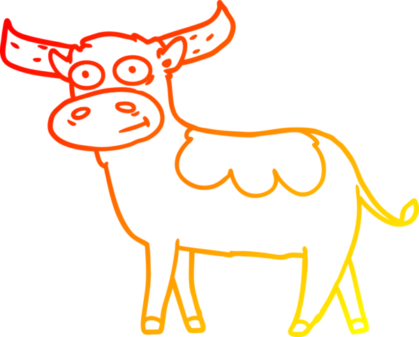 Bir insan tarafından çizilmiş bir boğanın sıcak çizgi çizimi