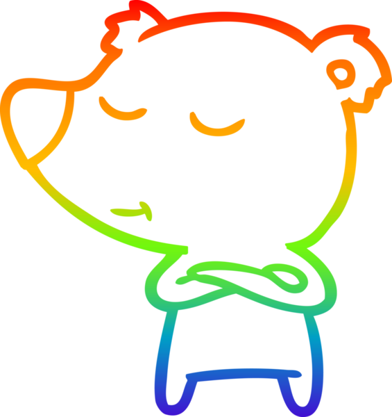 Bir insan tarafından çizilmiş mutlu bir çizgi film ayısının çizimi.